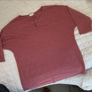 C Women's Dusty Rose Short Sleeve Top